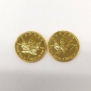 K24IG　カナダ　メイプルリーフ金貨　1/10oz　1993　2枚まとめ　総重量6.2g【CEAY9024】