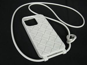 ■新品同様■ BOTTEGA VENETA ボッテガヴェネタ ラバー iPhone 15Pro 対応 アイフォンケース スマホケース ホワイト系 AY5173