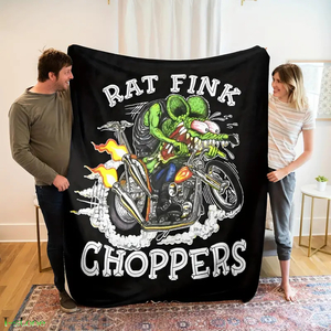 ブランケット RAT FINK CHOPPERS フランネル毛布 タペストリー カーテン アニメ R.F. お洒落 インテリア ディスプレイ 柔らかい肌触り 防寒