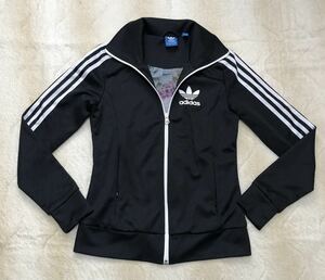 ☆adidas☆アディダス オリジナルス レディース トラック ジャケット 85（S～M位） 黒系 ジャージ トレフォイルロゴ AJ8415