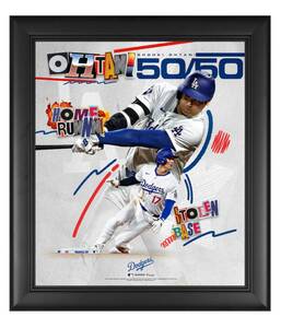 MLB 大谷翔平 ドジャース フォトフレーム 50/50達成記念 Club 約38cm x 約43cm Collage Framed Fanatics