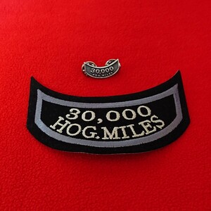 ☆希少☆未使用 自宅保管☆Harley - Davidson☆ マイレージプログラム☆30000マイルワッペン&30000ピンバッチセット