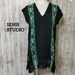 SENSI STUDIO Vネック フリンジ チュニック トップス