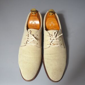 4-EJ087◎ ジョンロブ JOHN LOBB スエード レザー レースアップ シューズ ベージュ 25㎝相当 メンズ