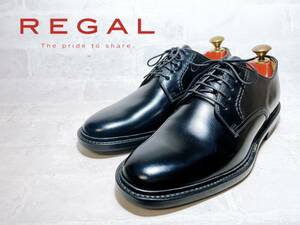 【未使用】REGAL リーガル 上質 プレーントゥ ビジネスシューズ 本革 レザー 黒 24.5EEEcm メンズ 高級紳士靴