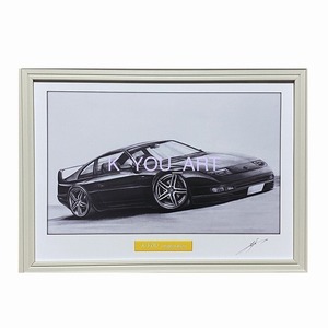 日産 NISSAN フェアレディ 32Z【鉛筆画】名車 旧車 イラスト A4サイズ 額付き サイン入り