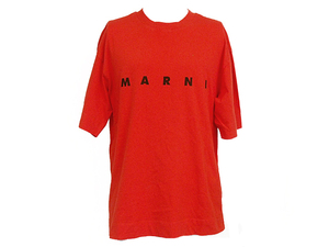 富士屋 ◆ マルニ MARNI ロゴプリント Tシャツ THJET49EP1 レッド サイズ40 メンズ クリーニング済