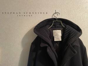 ◯ STEPHAN SCHNEIDER ウール キャンバス コート / ステファンシュナイダー フード ネイビー 1 Mens ＃Sirchive