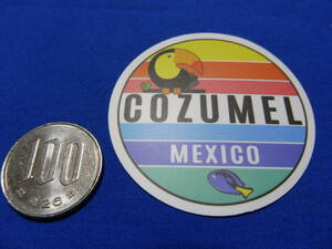 【送料63円】メキシコ コスメル島 海外旅行ミニステッカー(MEXICO/COZUMEL/カンクン/カリブ海/ビーチリゾート/シール/スーツケース/スマホ)