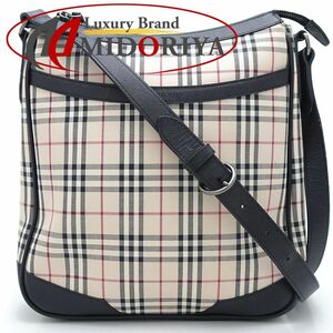 BURBERRY バーバリー ショルダーバッグ ノバチェック キャンバスxレザー ベージュ ブラック/351289【中古】