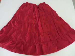 130　bonjour 赤スカート　美品
