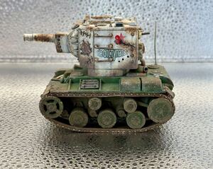 モンモデル　ソビエト重戦車KV-２　ダメージ加工完成品