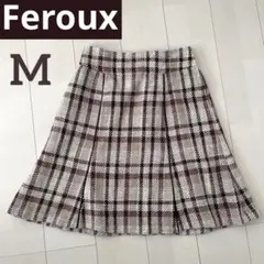 【美品✨】Feroux フェルゥ 膝丈 秋冬スカート ツイード柄 【M】