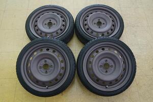 【新品】165/45R16 クムホ HS51【中古 自家塗装 ショコラ】ラクティス 純正 鉄 16インチ 5.5J カスタム 軽自動車