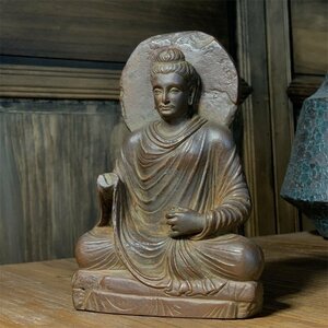 極細工 仏教古美術 仏像 ガンダーラ石仏 Gandhara ガンダーラ美術 石仏 仏像 装飾 置物　装飾　収蔵