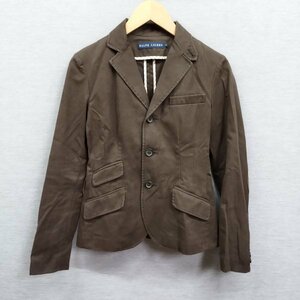 L232 RALPH LAUREN テーラード ジャケット 7 ダーク ブラウン エルボーパッチ 3B カジュアル アメカジ ラルフローレン