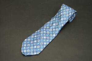 HERMES エルメス メンズ ネクタイ シルク100％　ブルー×柄　　ビジネス スーツ 服飾小物 ブランド R521