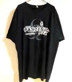 2020 パンデミック　pandemic Tシャツ　2XL ブラック　古着