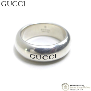 グッチ （GUCCI） ロゴ シルバー リング 925 指輪 約8号（中古）