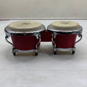 I ☆簡易清掃済み☆ KP kids percussion キッズ パーカッション ミニ ボンゴ レッド 木製 打楽器 楽器 子供用 練習用