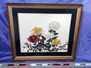 【中古額縁　菊の花の作り物】