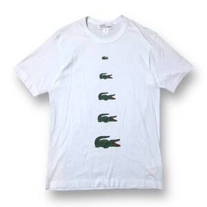 23aw COMME des GARCONS SHIRT × LACOSTE CROC TEE 半袖Tシャツ サイズL ホワイト コムデギャルソンシャツ ラコステ 店舗受取可