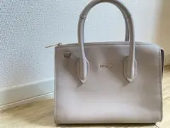 FURLA フルラ　ピン　ハンドバッグ　ミニバッグ　レザー　革　グレー