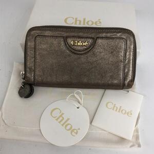 Chloe クロエ ラウンドファスナー 長財布 グレー シルバー 財布 カードケース お札入れ 小銭入れ コインケース レディース メンズ 小物