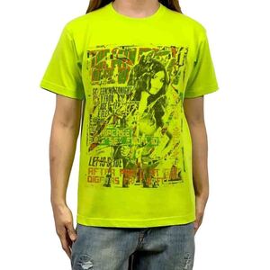 新品 ビッグ プリント セクシー モデル ロック ガール クラッシュ パンク コラージュ 黄緑 Tシャツ S M L XL オーバー サイズ XXL パーカー