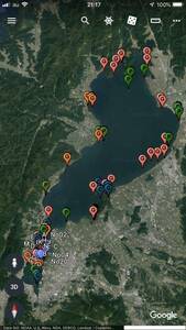 H31.1作成（Ver1.0） スマホ・モバイル用GoogleEarthモバイル用琵琶湖全域ポイントマップ