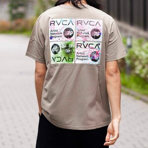 RVCA ルーカ ボックスロゴ Tシャツ バックプリント アースカラー size L ロンハーマン取扱いブランド