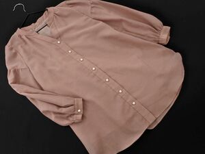 ネコポスOK Apuweiser-riche アプワイザーリッシェ パールボタン ブラウス シャツ size1/ピンク ■◆ ☆ efb9 レディース