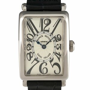 フランクミュラー FRANCK MULLER ロングアイランド 900QZ 腕時計 WG レザー クォーツ シルバー レディース 【中古】