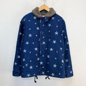 CALEE キャリー 17AW N-1 デッキジャケット 星柄 スター 抜染 インディゴ M 10120455