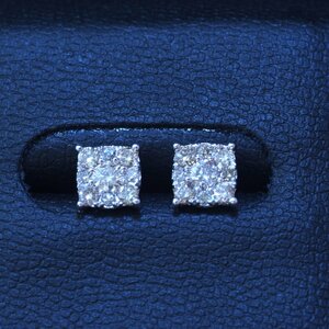 ＊【BRAND CLUB HILTON OSAKA】天然上質シャンパンカラーダイヤモンド０.４０ct 最高級K18WG無垢ピアス 新品