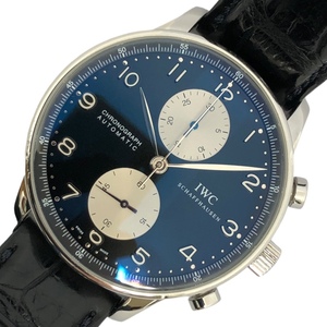 インターナショナルウォッチカンパニー IWC ポルトギーゼ クロノグラフ IW371404 ブラック SS/革ベルト 腕時計 メンズ 中古