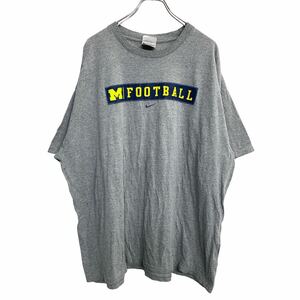 NIKE 半袖 プリント Tシャツ XXLサイズ ナイキ ロゴ ビッグサイズ グレー メキシコ製 古着卸 アメリカ仕入 t2407-4514