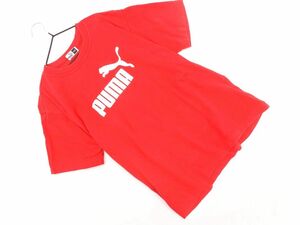 ネコポスOK PUMA プーマ キッズ ロゴ プリント Tシャツ 150cm 赤 ■◆ ☆ dha1 子供服