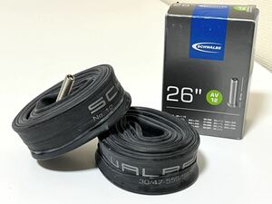 【送料無料】26インチ米式MTB用チューブ Schwalbe AV12 26×1.35-1.75 バルブ長40mm 新品2個セット《650A/B×32-42対応》