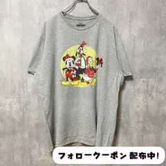 古着 used　Disney ディズニー　ミッキー　Mickey　半袖プリントＴシャツ　グレー　クルーネック　キャラクター