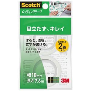 【新品】(まとめ) 3M スコッチ メンディングテープ 詰替 18mm×7.6m CM18-R2P 1パック(2巻) 〔×30セット〕