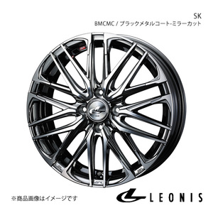 LEONIS/SK フィット GE6/7/8/9 GP1/GP4 アルミホイール1本 【17×6.5J 4-100 INSET50 BMCMC(ブラックメタルコート ミラーカット)】0038309