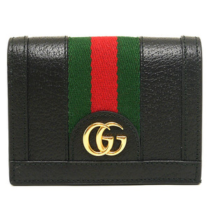 グッチ GUCCI 二つ折り財布 523155 コンパクトウォレット ミニ財布 オフィディア ブラック 黒