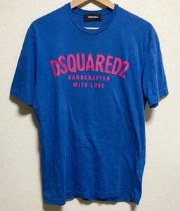 美品 ディースクエアード ロゴ Tシャツ 青 サイズL DSQUARED2