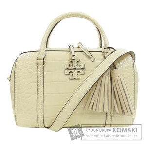 Tory Burch トリーバーチ 型押し 2WAY ハンドバッグ レザー レディース 中古