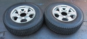 まダンロップスタッドレスタイヤ195/80R15 アルミホイールの 4本セット冬季お奨め品 冬タイヤ 雪遊び最適