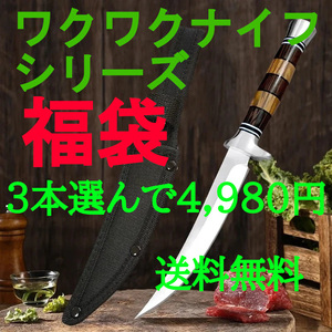 ワクワクナイフシリーズ【 福 袋 】お好きなナイフを３本選んで ４，９８０円 送料無料　X 