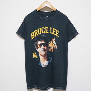 ■BRUCE LEE ブルース リー■オフィシャル プリント Tシャツ■メンズ S 墨黒 半袖■ムービー 映画 死亡遊戯 李 小龍 ビンテージ 00s 90s