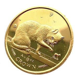  マン島金貨 エリザベス女王 猫 1/10オンス 1999年 3.1g K24 純金 イエローゴールド コレクション Gold
