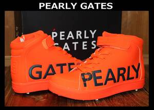 送料無料 特価即決【未使用】 PEARLY GATES ★ ロゴ ミドルカット ゴルフシューズ (23cm) ★ パーリーゲイツ 税込定価3万7400円 併